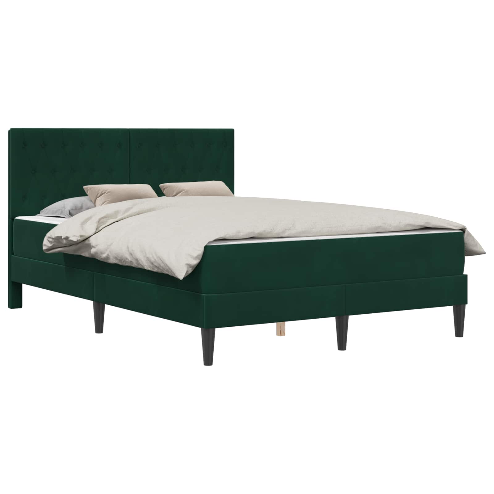 Bettgestell mit Matratze vidaXL Dunkelgrün 120 x 190 cm Samt