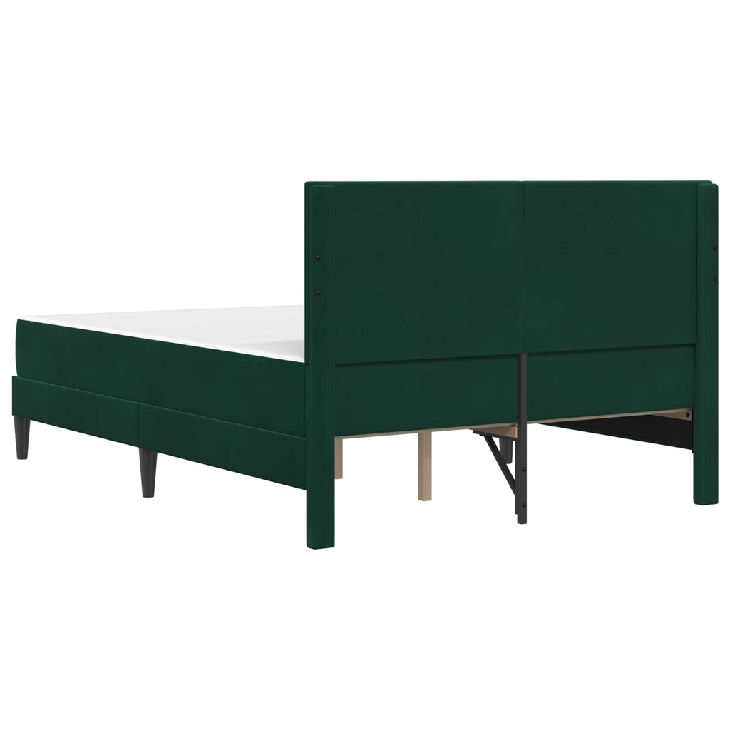 Bettgestell mit Matratze vidaXL Dunkelgrün 120 x 190 cm Samt