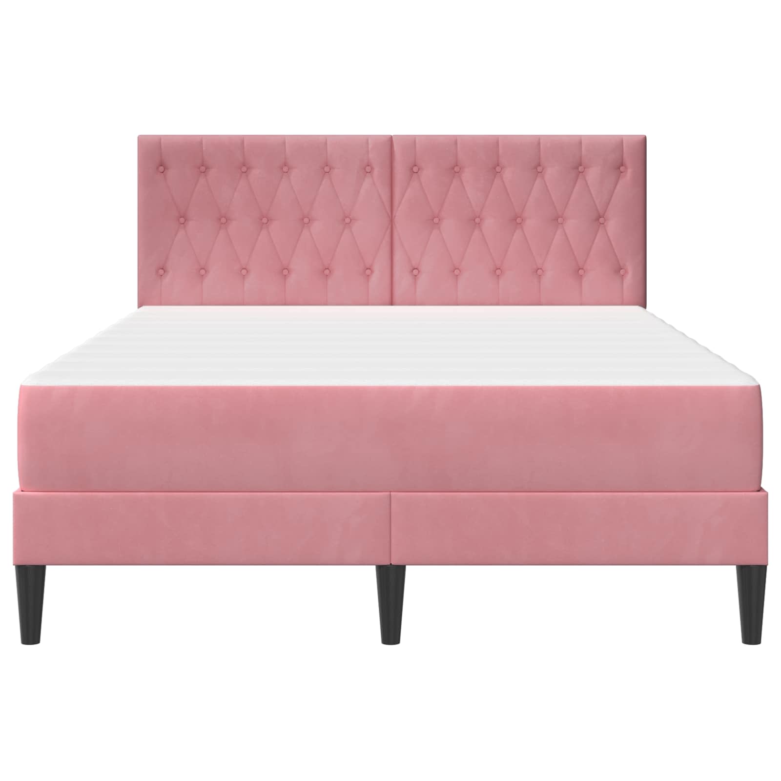 Bettgestell mit Matratze vidaXL Rosa Rosa 120 x 190 cm Samt