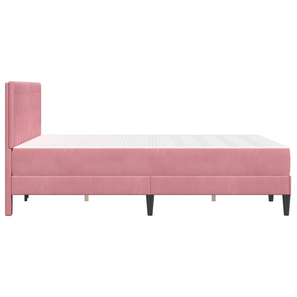 Bettgestell mit Matratze vidaXL Rosa Rosa 120 x 190 cm Samt