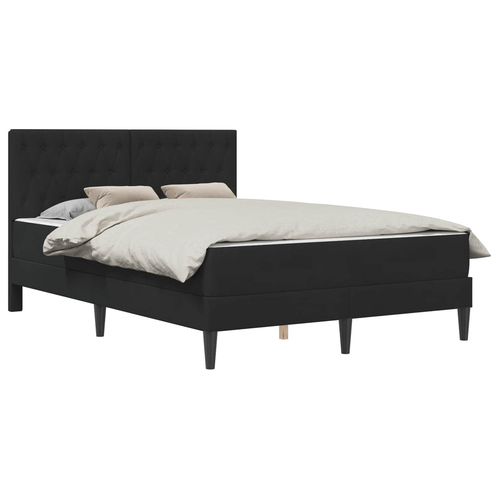 Bettgestell mit Matratze vidaXL Schwarz 120 x 190 cm Samt
