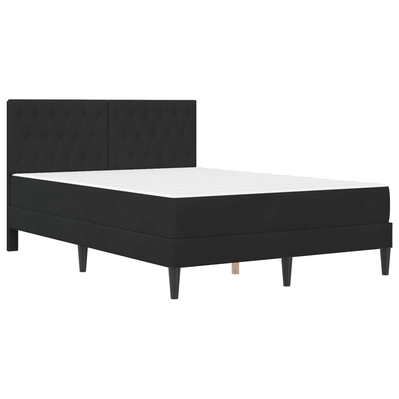 Bettgestell mit Matratze vidaXL Schwarz 120 x 190 cm Samt