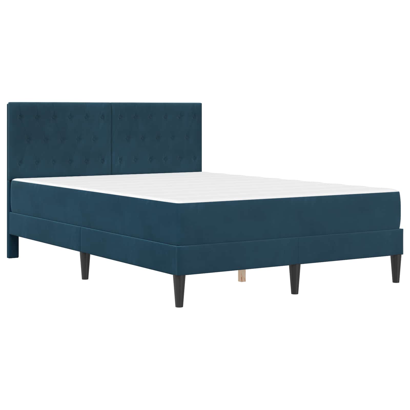 Bettgestell mit Matratze vidaXL Blau Blau 120 x 190 cm Samt