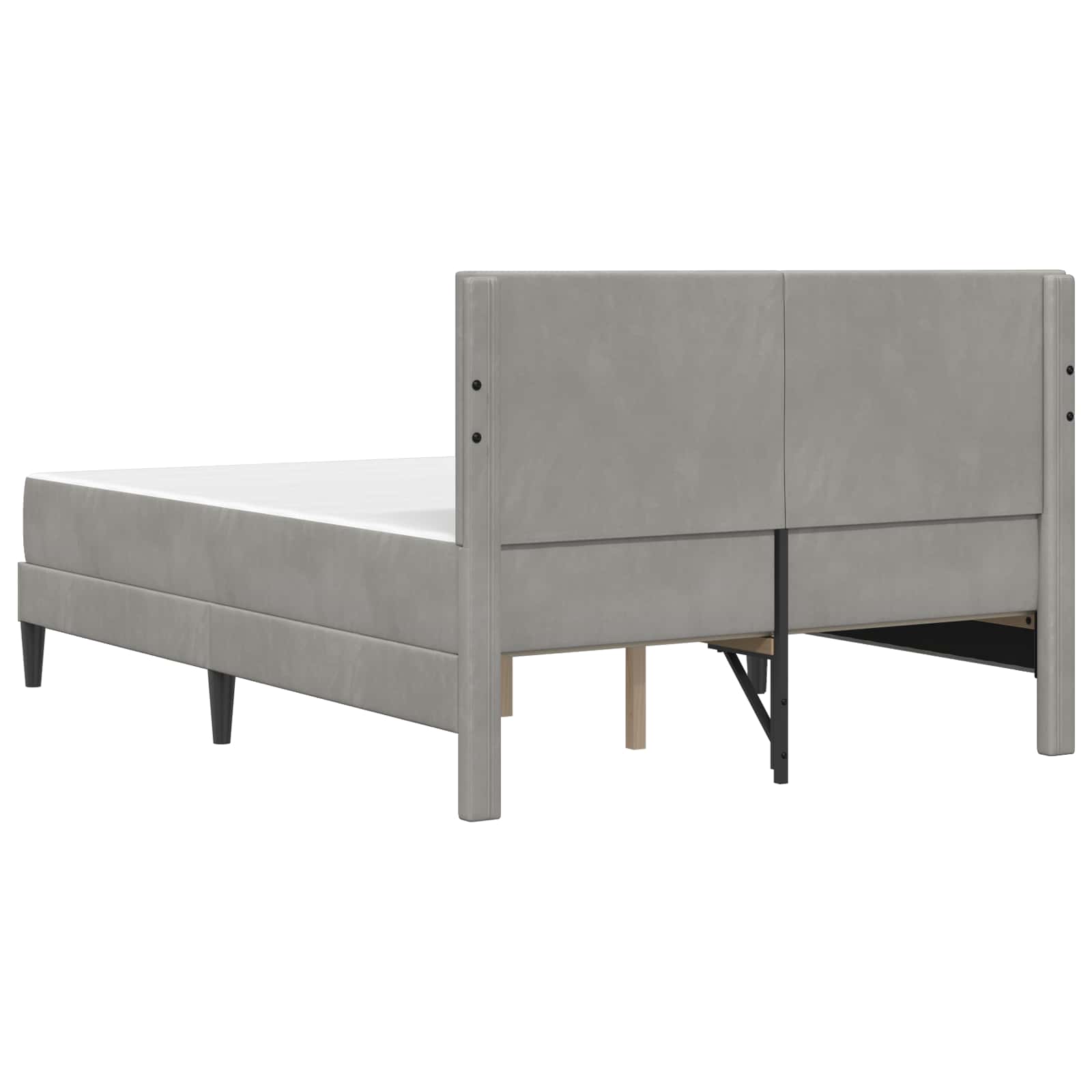 Bettgestell mit Matratze Hellgrau 120 x 200 cm Samt