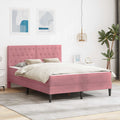Bettgestell mit Matratze mit Kopfteil Rosa 120 x 200 cm Samt