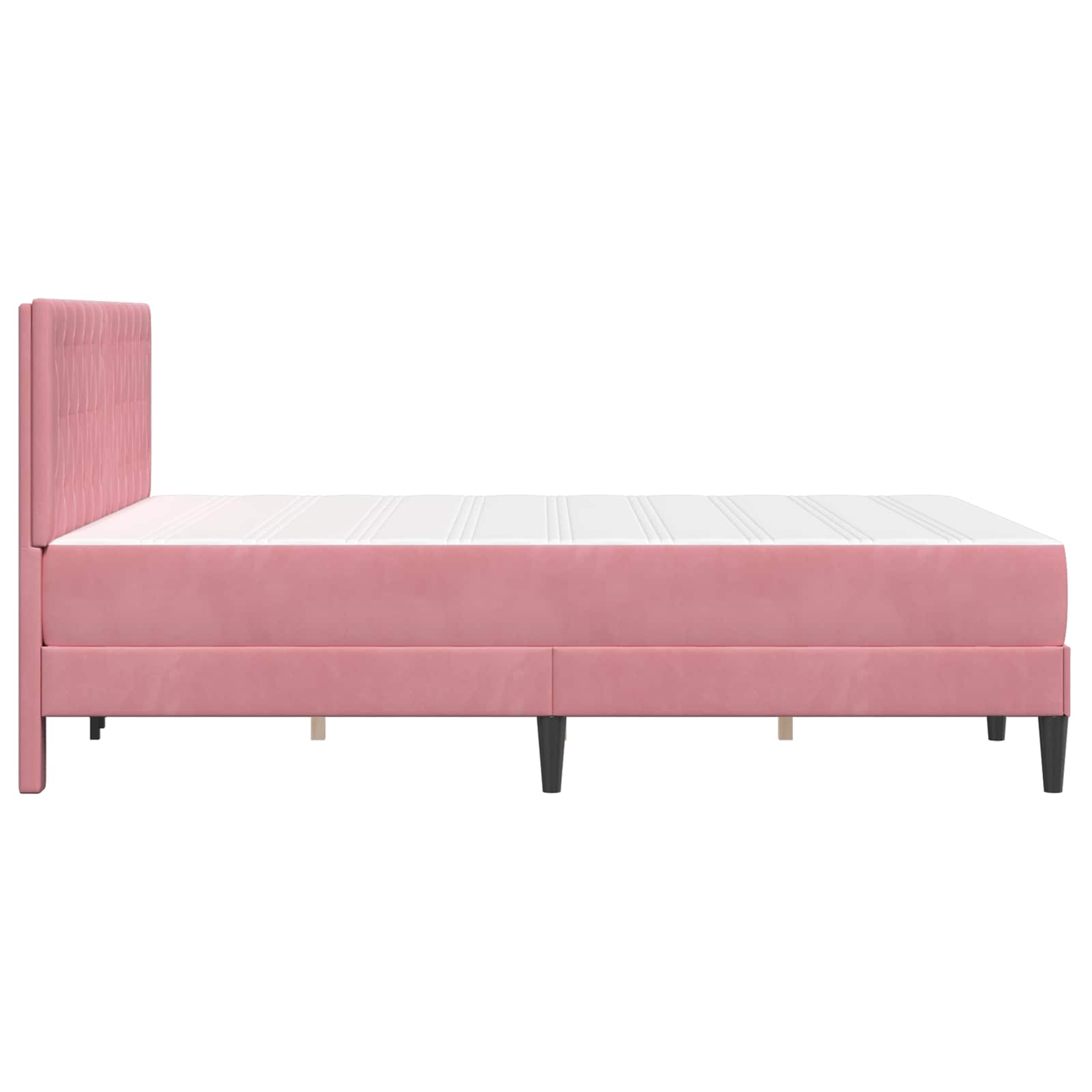 Bettgestell mit Matratze mit Kopfteil Rosa 120 x 200 cm Samt