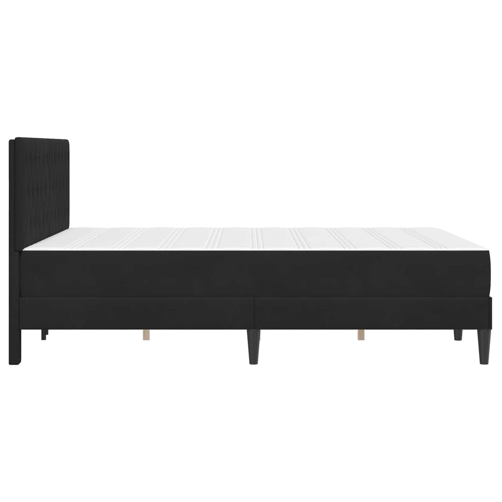 Bettgestell mit Matratze mit Kopfteil Schwarz 120 x 200 cm Samt