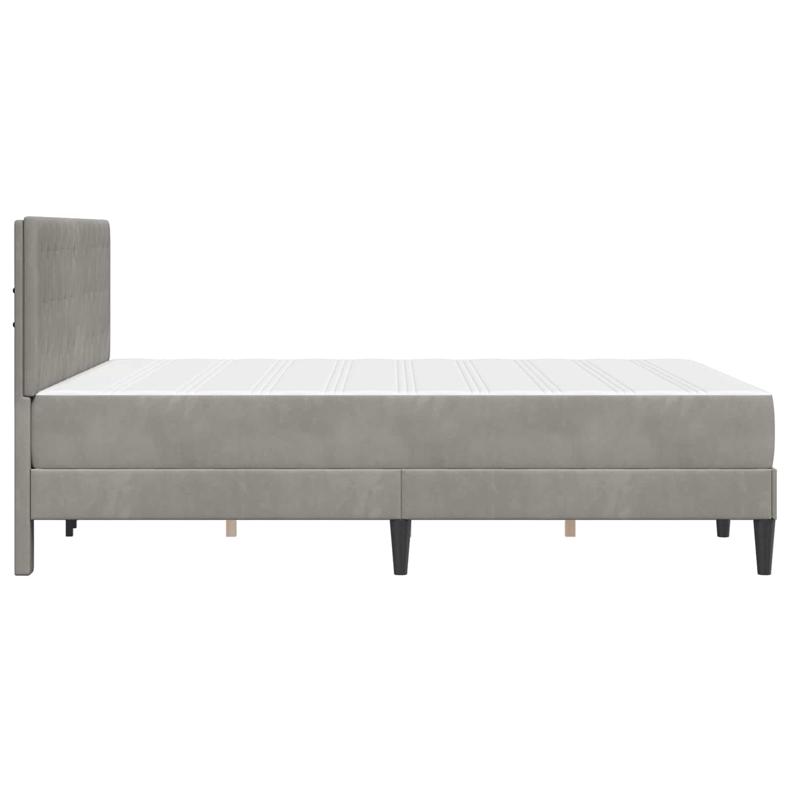 Bettgestell mit Matratze Hellgrau 140 x 190 cm Samt