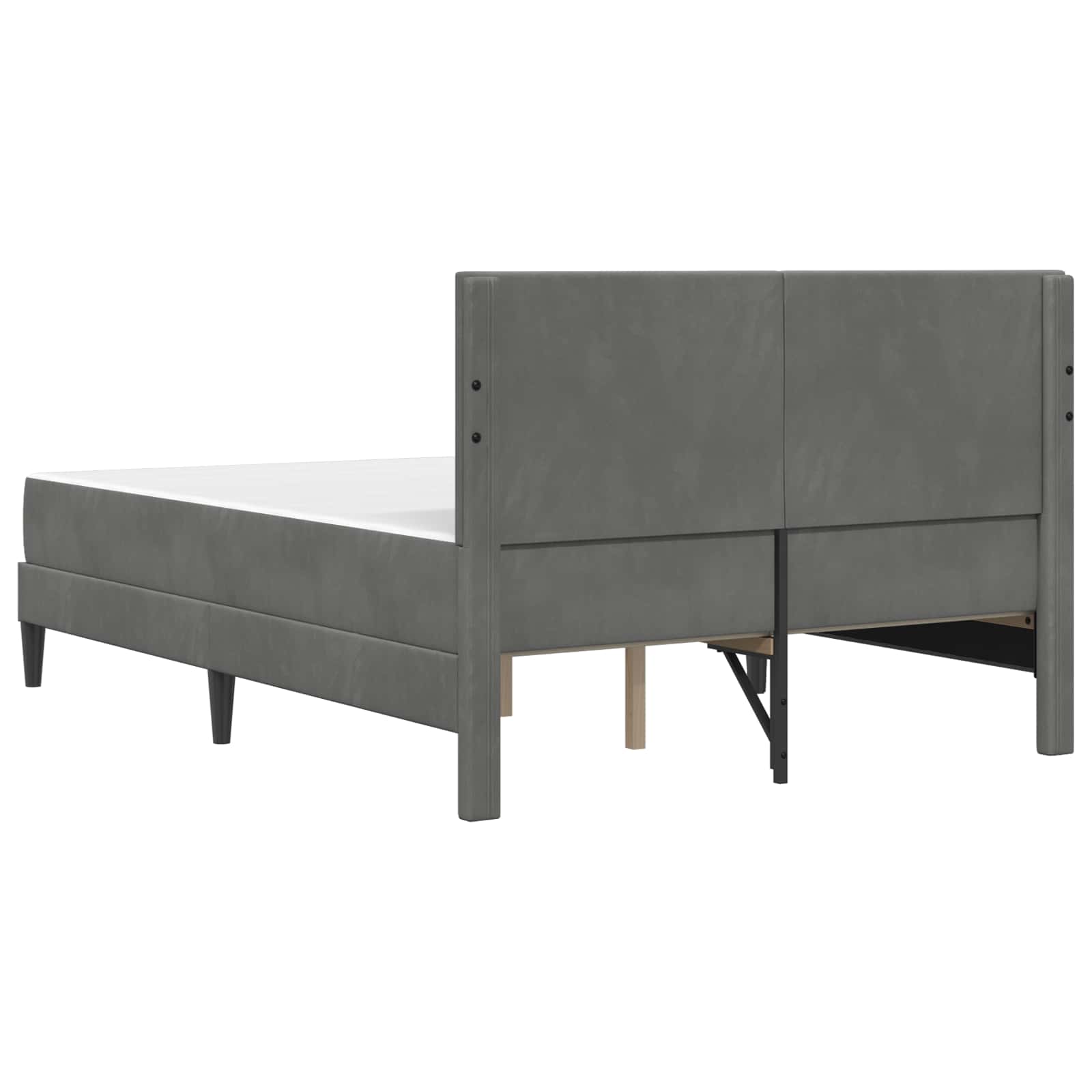 Bettgestell mit Matratze Dunkelgrau 140 x 190 cm Samt