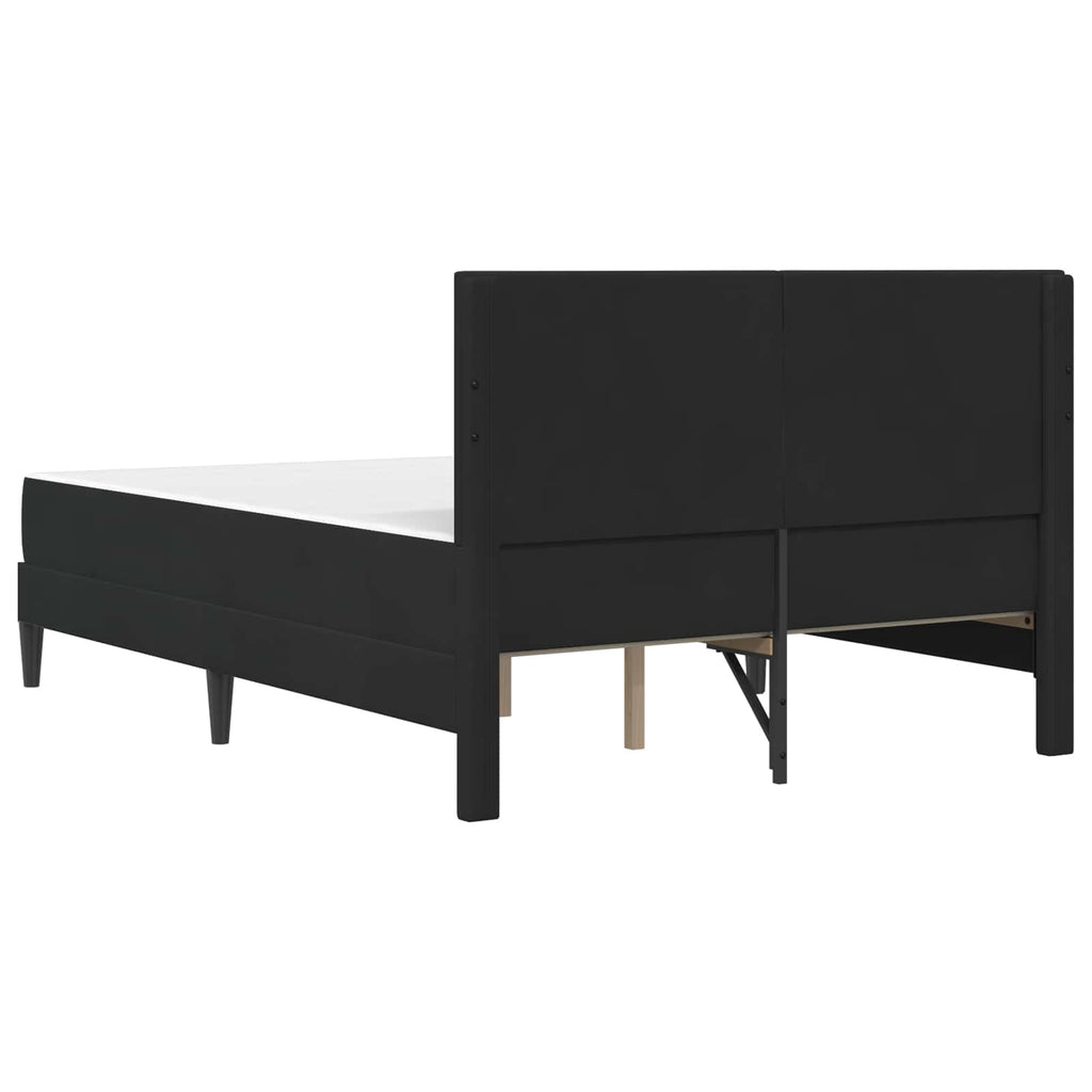 Bettgestell mit Matratze mit Kopfteil Schwarz 140 x 190 cm Samt