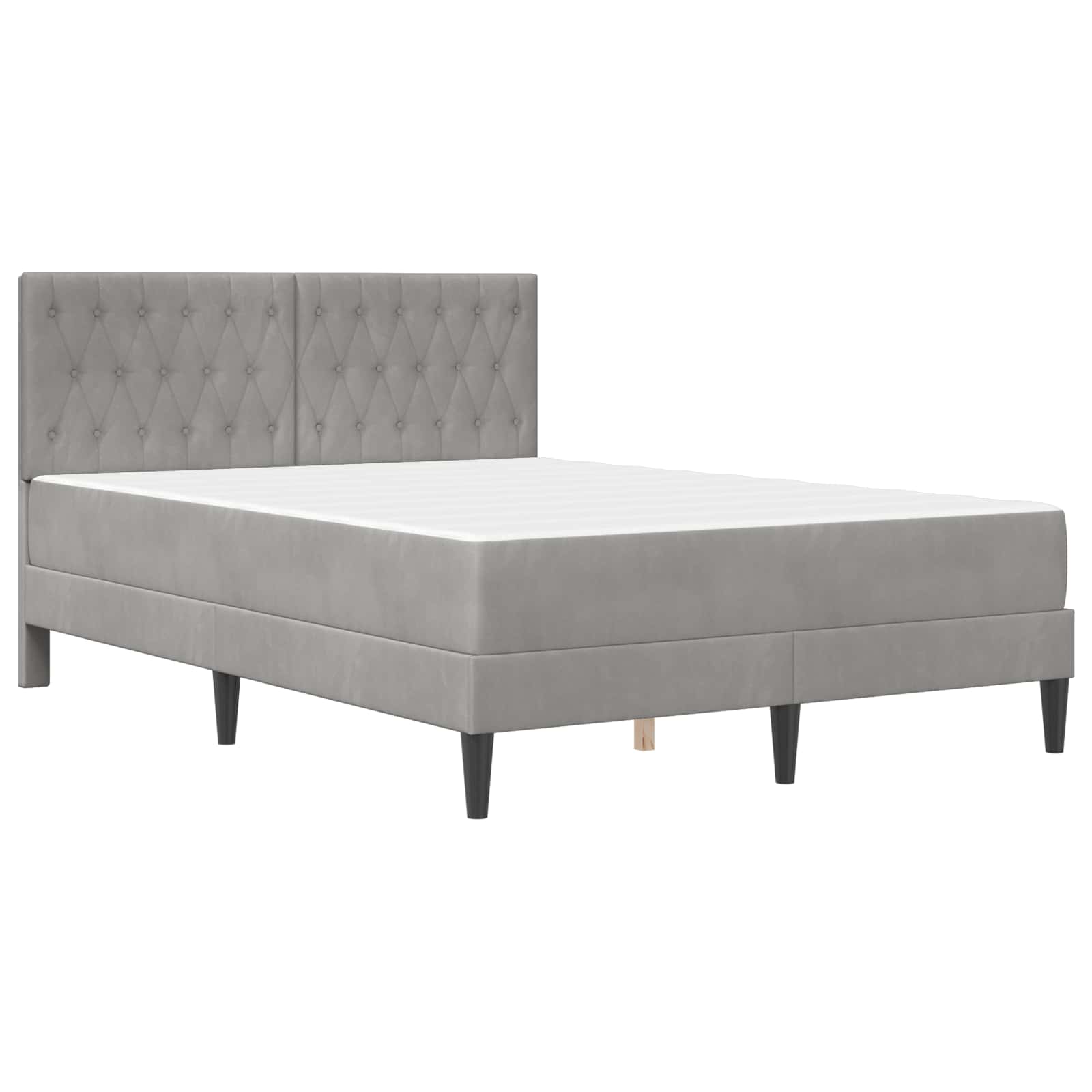 Bettgestell mit Matratze Hellgrau 140 x 200 cm Samt