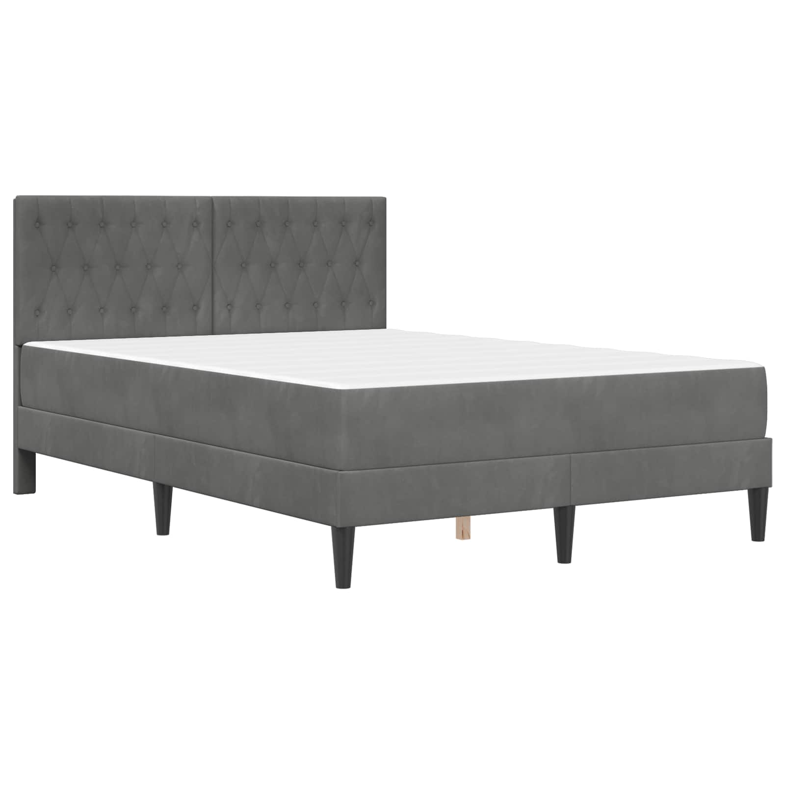 Bettgestell mit Matratze Dunkelgrau 140 x 200 cm Samt