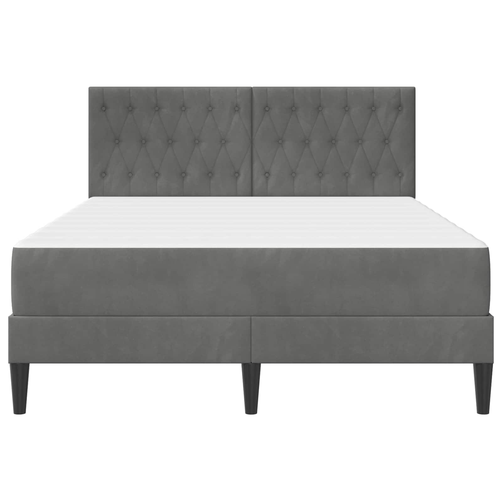 Bettgestell mit Matratze Dunkelgrau 140 x 200 cm Samt
