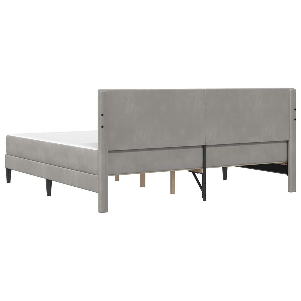 Bettgestell mit Matratze Hellgrau 180 x 200 cm Samt