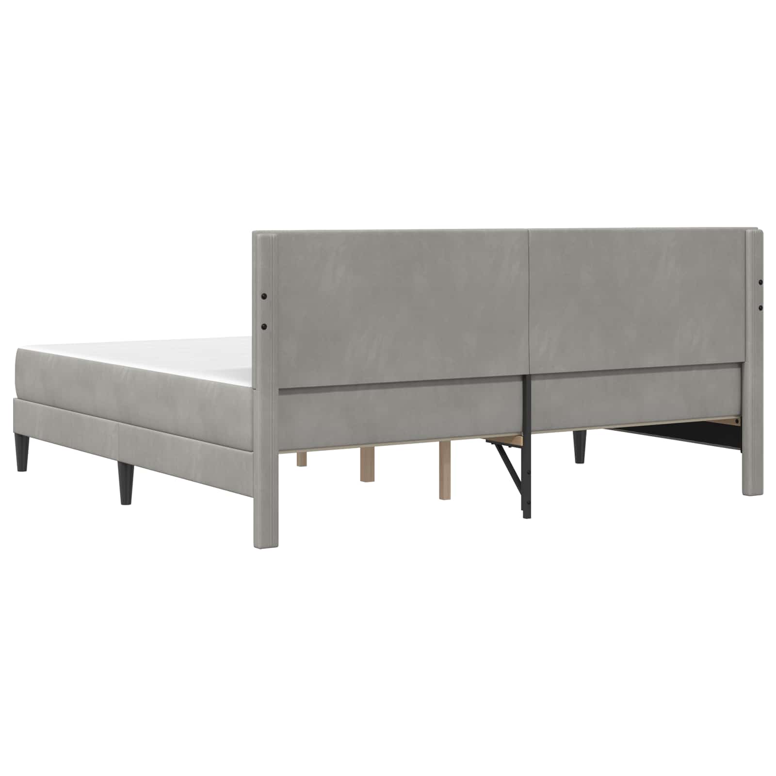 Bettgestell mit Matratze Hellgrau 180 x 200 cm Samt