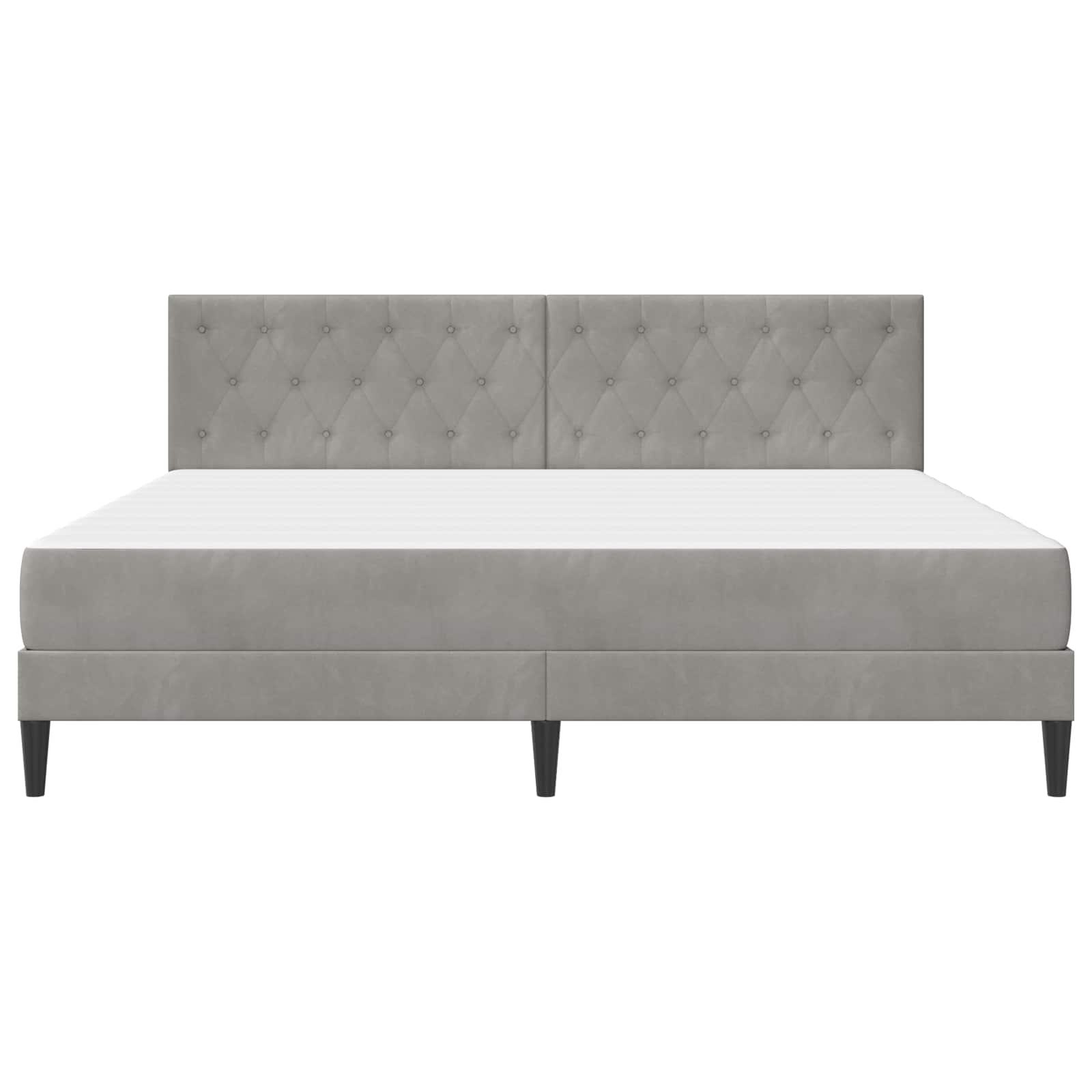Bettgestell mit Matratze Hellgrau 180 x 200 cm Samt