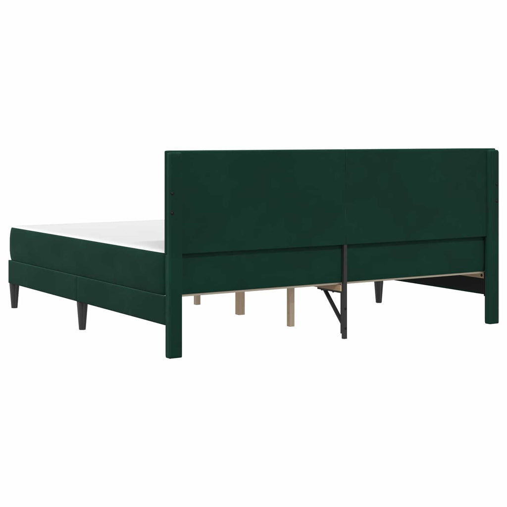 Bettgestell mit Matratze Dunkelgrün 180 x 200 cm Samt