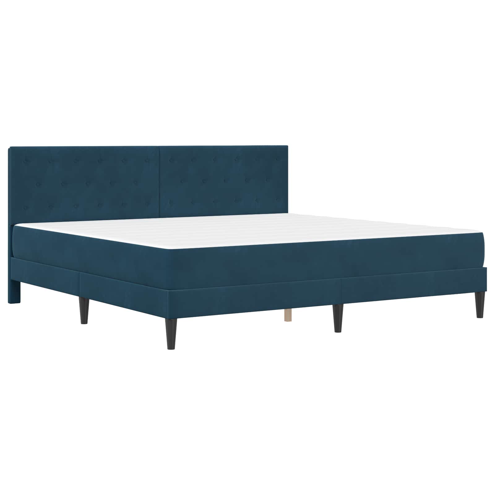 Bettgestell mit Matratze mit Kopfteil Blau 180 x 200 cm Samt