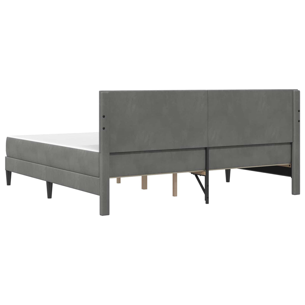 Bettgestell mit Matratze Dunkelgrau 200 x 200 cm Samt