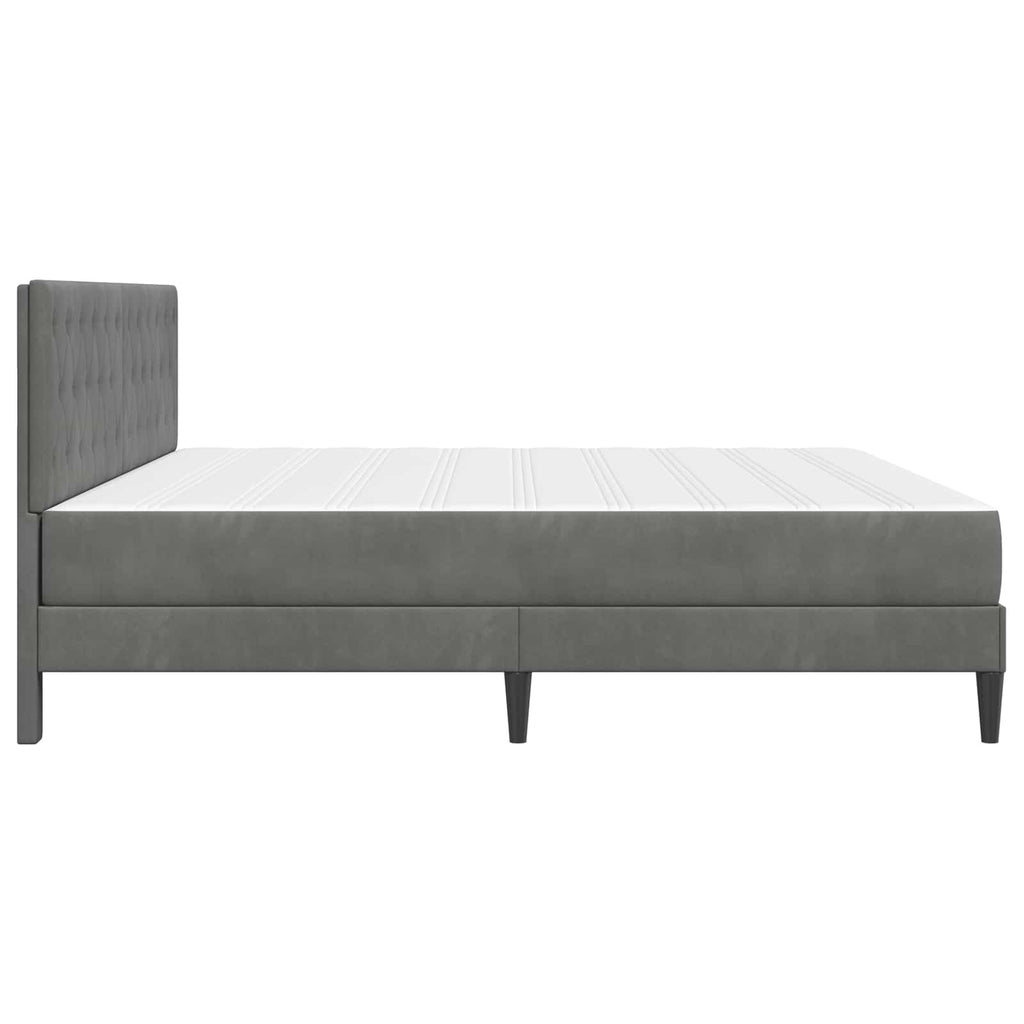 Bettgestell mit Matratze Dunkelgrau 200 x 200 cm Samt