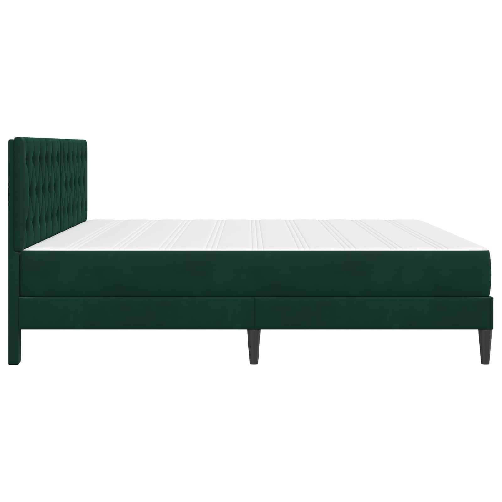Bettgestell mit Matratze Dunkelgrün 200 x 200 cm Samt