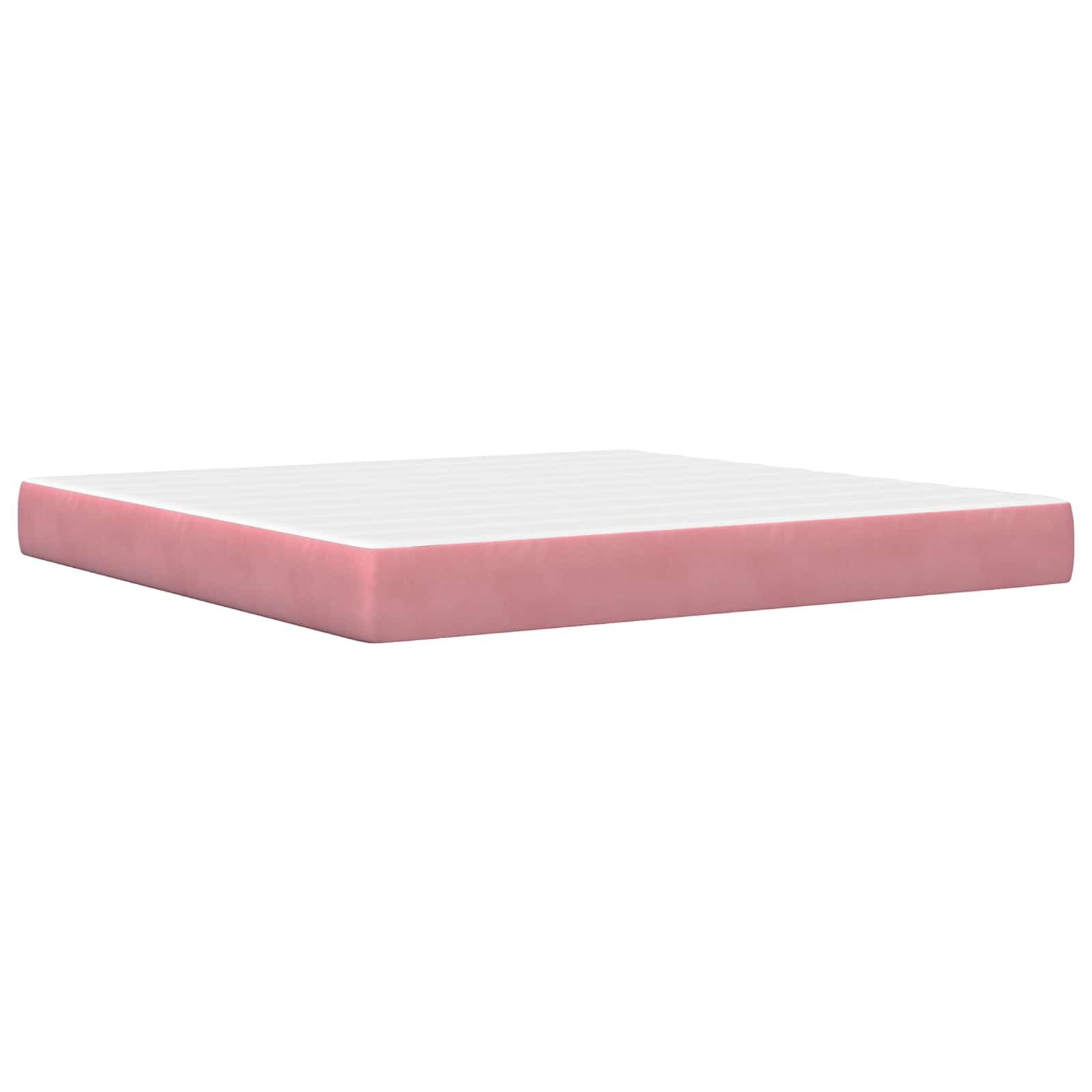 Bettgestell mit Matratze mit Kopfteil Rosa 200 x 200 cm Samt