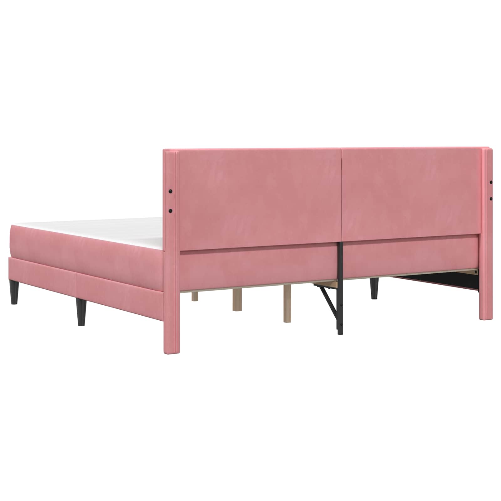 Bettgestell mit Matratze mit Kopfteil Rosa 200 x 200 cm Samt