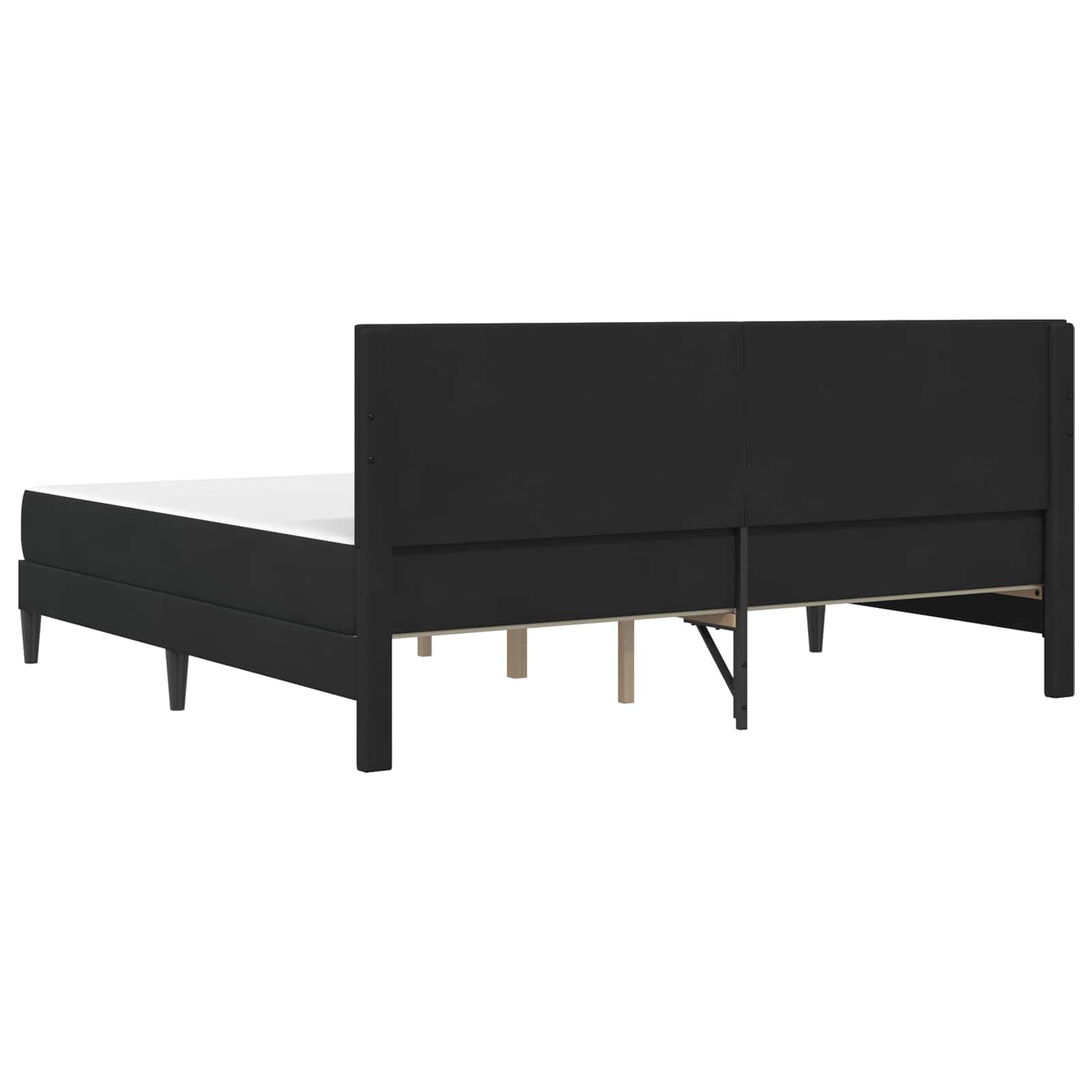 Bettgestell mit Matratze mit Kopfteil Schwarz 200 x 200 cm Samt