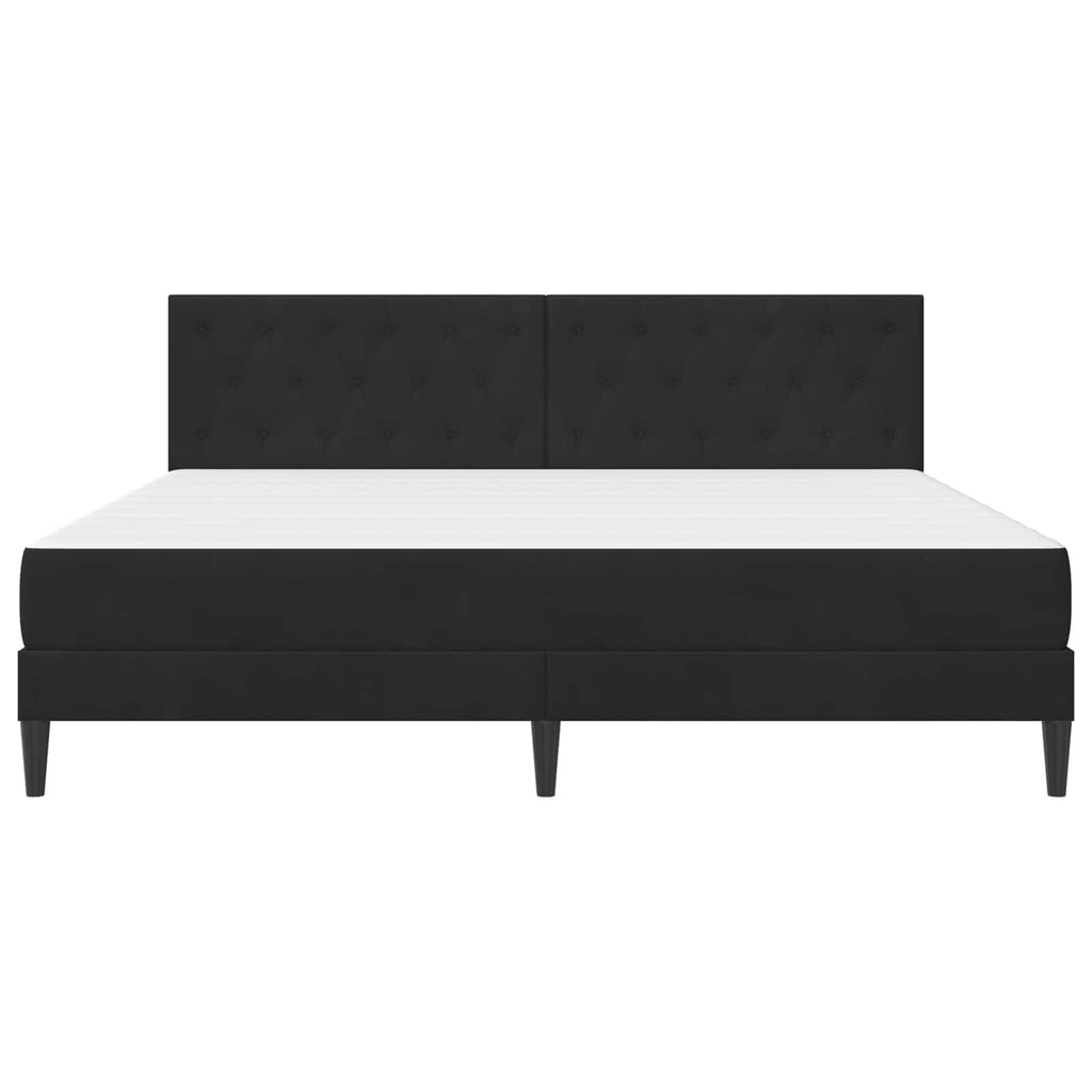 Bettgestell mit Matratze mit Kopfteil Schwarz 200 x 200 cm Samt