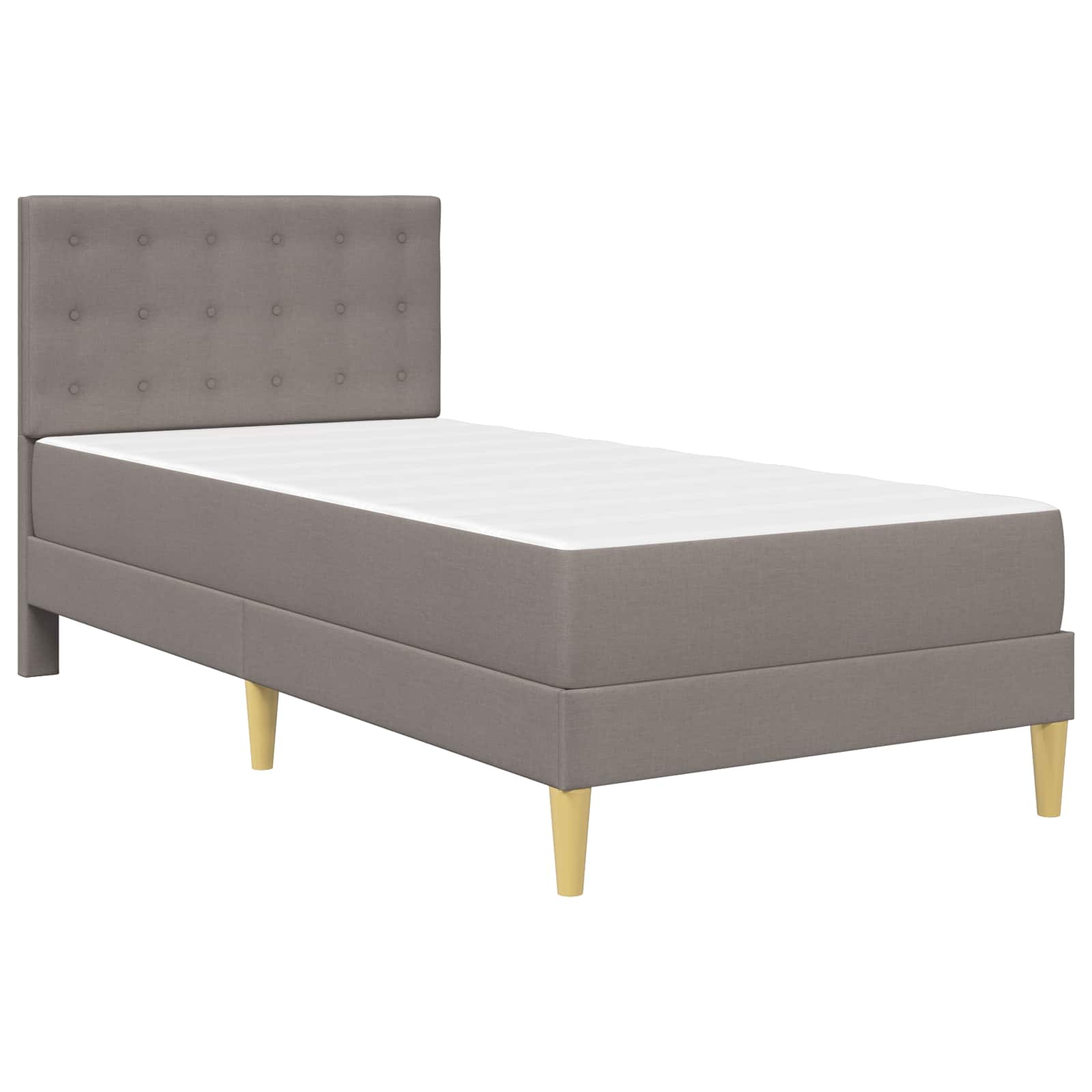 Bettgestell mit Matratze mit Kopfteil Taupe 80 x 200 cm Stoff