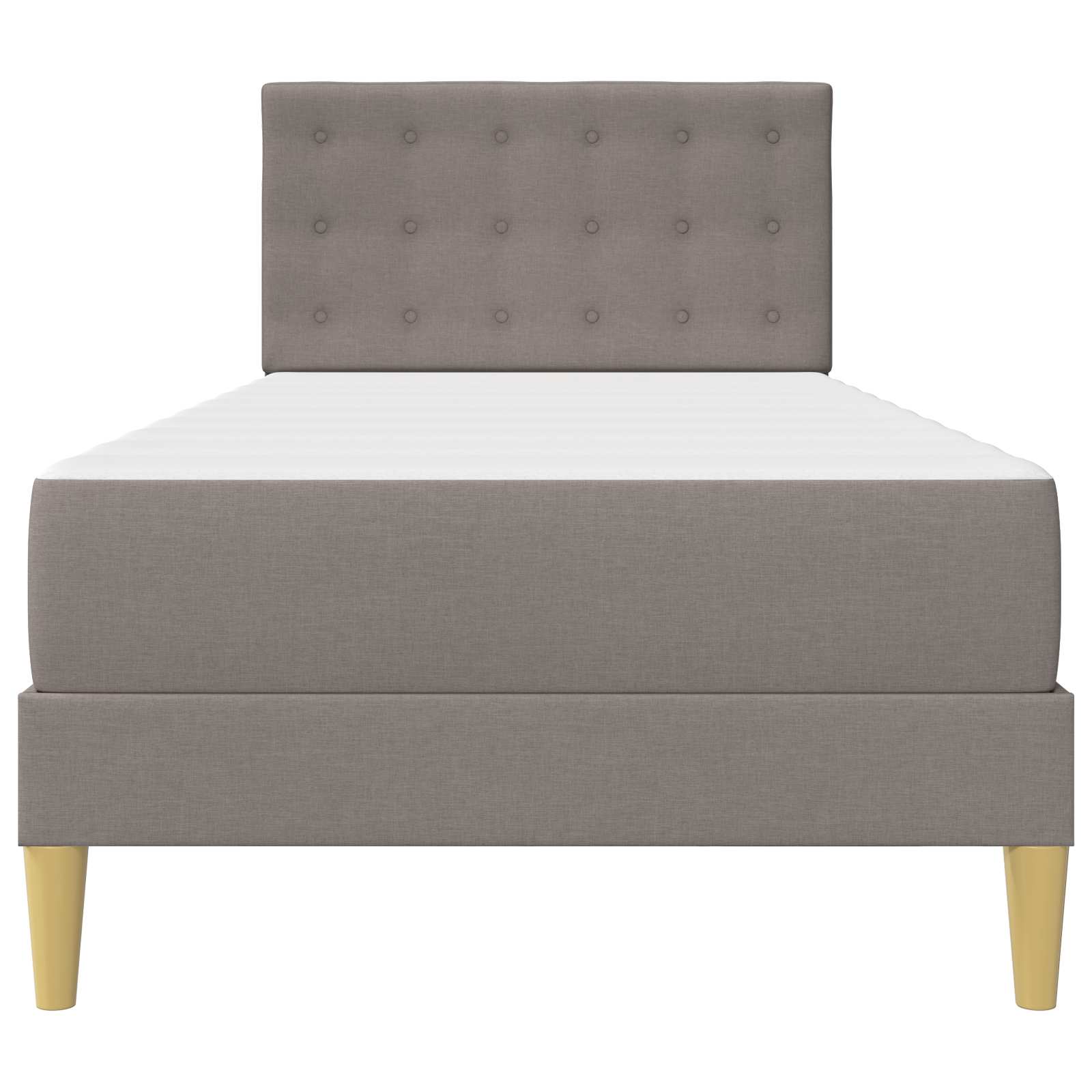 Bettgestell mit Matratze mit Kopfteil Taupe 90 x 190 cm Stoff