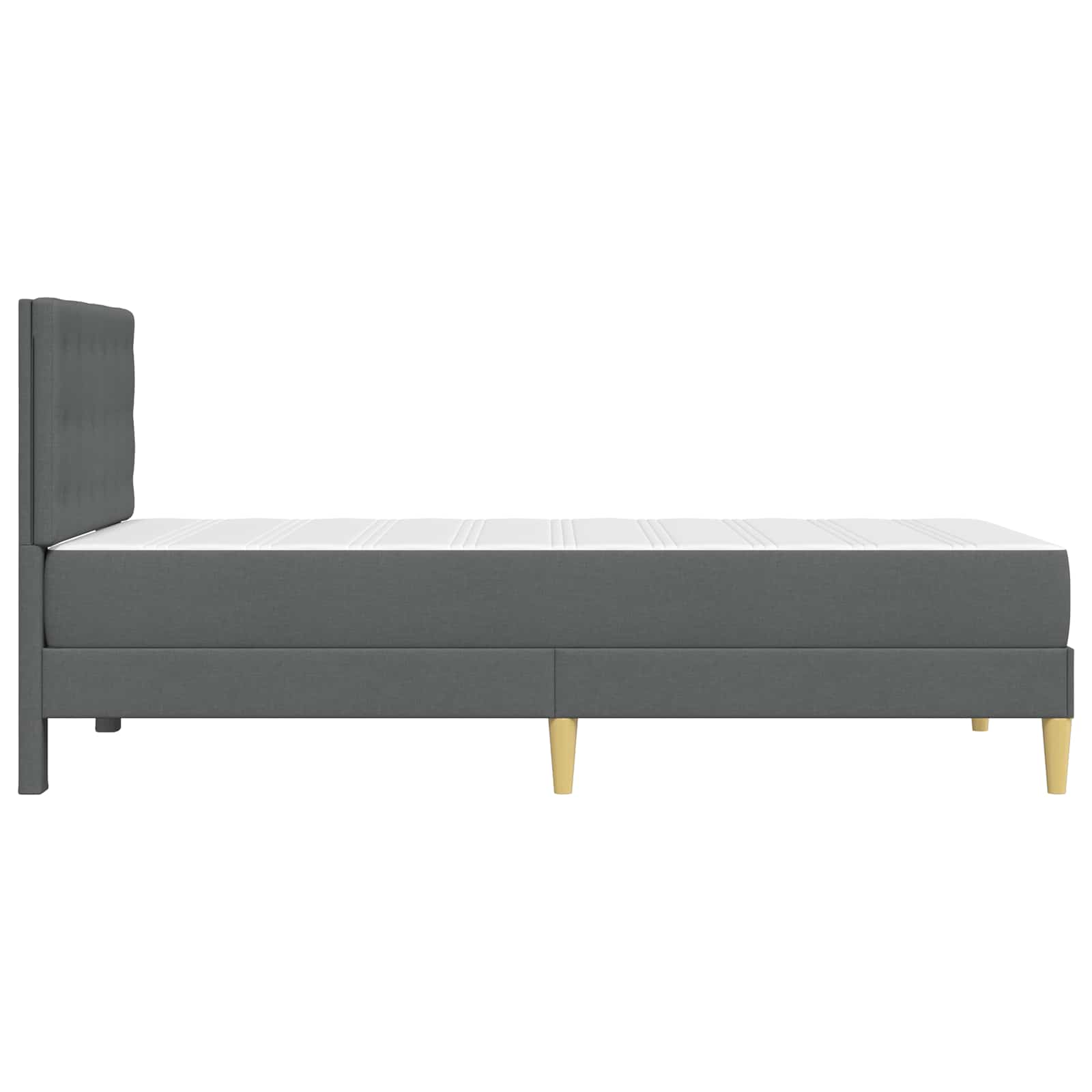 Bettgestell mit Matratze Dunkelgrau 90 x 200 cm Stoff