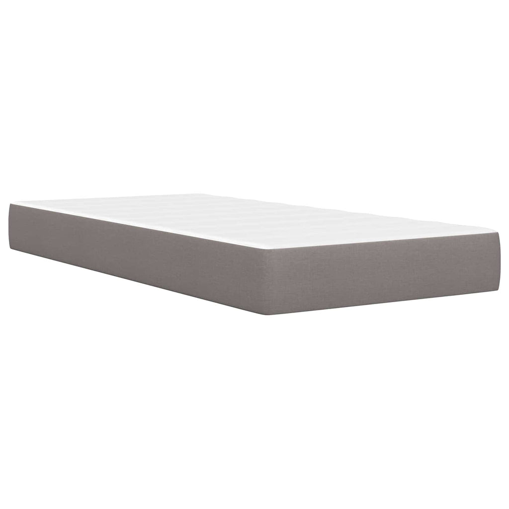 Bettgestell mit Matratze mit Kopfteil Taupe 90 x 200 cm Stoff