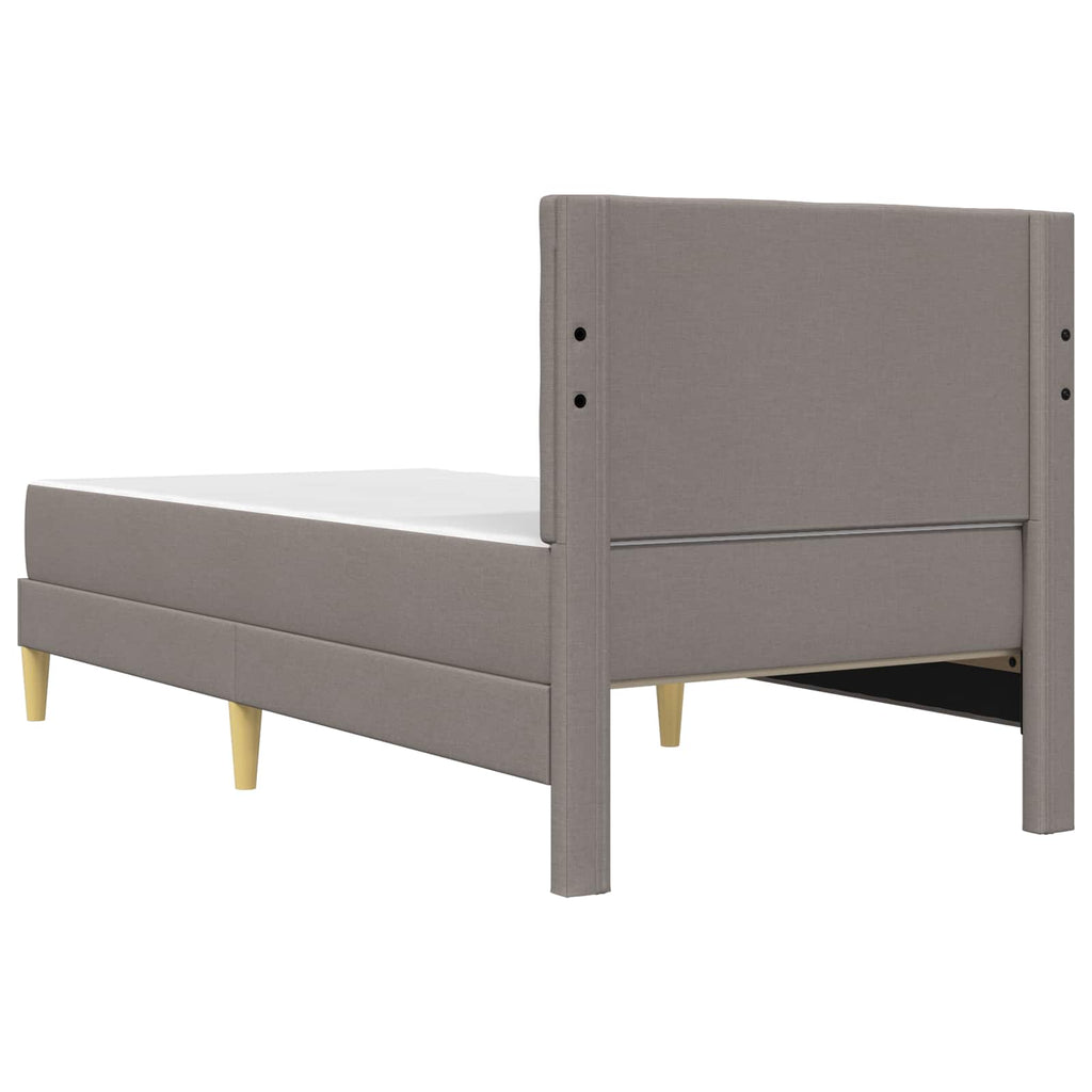 Bettgestell mit Matratze mit Kopfteil Taupe 90 x 200 cm Stoff