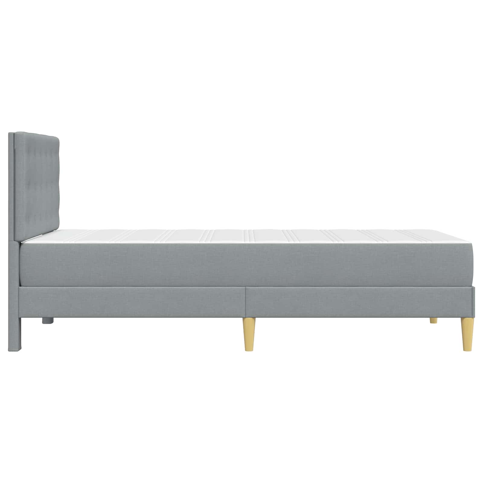 Bettgestell mit Matratze Hellgrau 100 x 200 cm Stoff