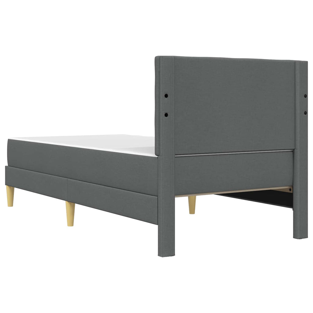 Bettgestell mit Matratze Dunkelgrau 100 x 200 cm Stoff