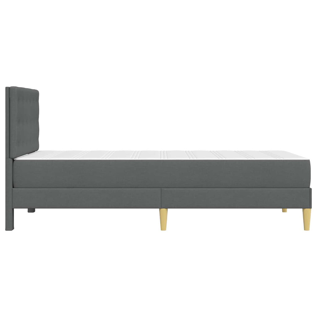 Bettgestell mit Matratze Dunkelgrau 100 x 200 cm Stoff
