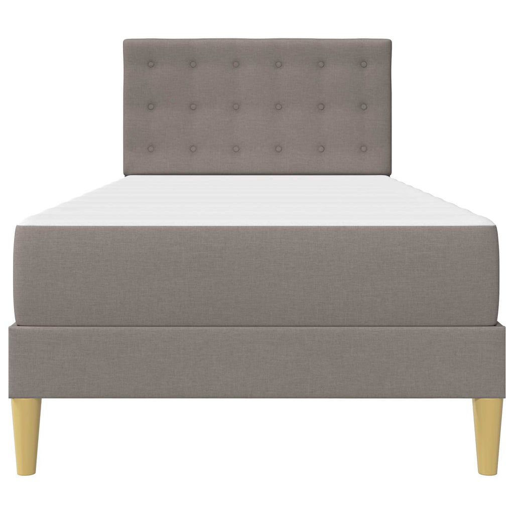 Bettgestell mit Matratze mit Kopfteil Taupe 100 x 200 cm Stoff