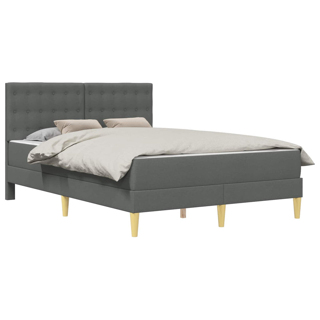 Bettgestell mit Matratze Dunkelgrau 120 x 190 cm Stoff