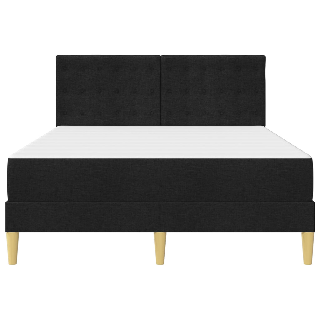 Bettgestell mit Matratze Schwarz 120 x 190 cm Stoff