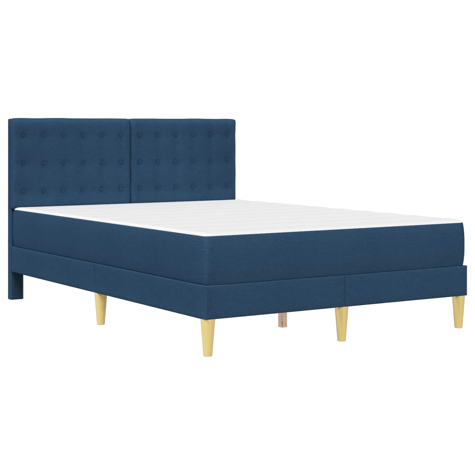 Bettgestell mit Matratze mit Kopfteil Blau 120 x 190 cm Stoff