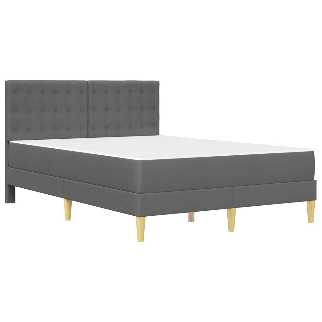 Bettgestell mit Matratze Dunkelgrau 120 x 200 cm Stoff