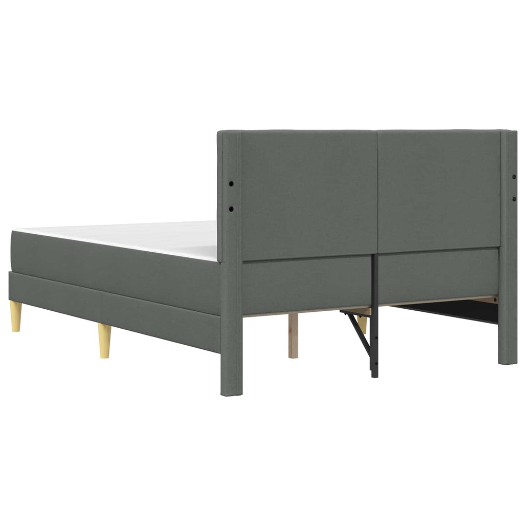 Bettgestell mit Matratze Dunkelgrau 120 x 200 cm Stoff