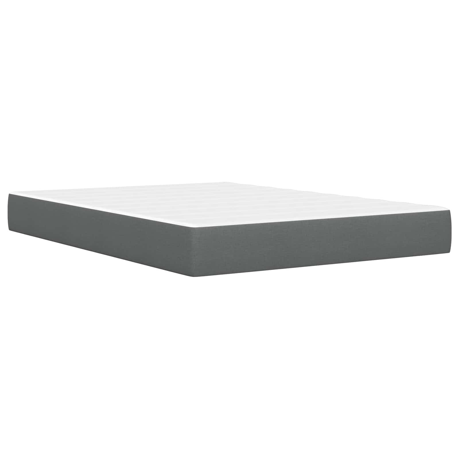 Bettgestell mit Matratze Dunkelgrau 140 x 190 cm Stoff