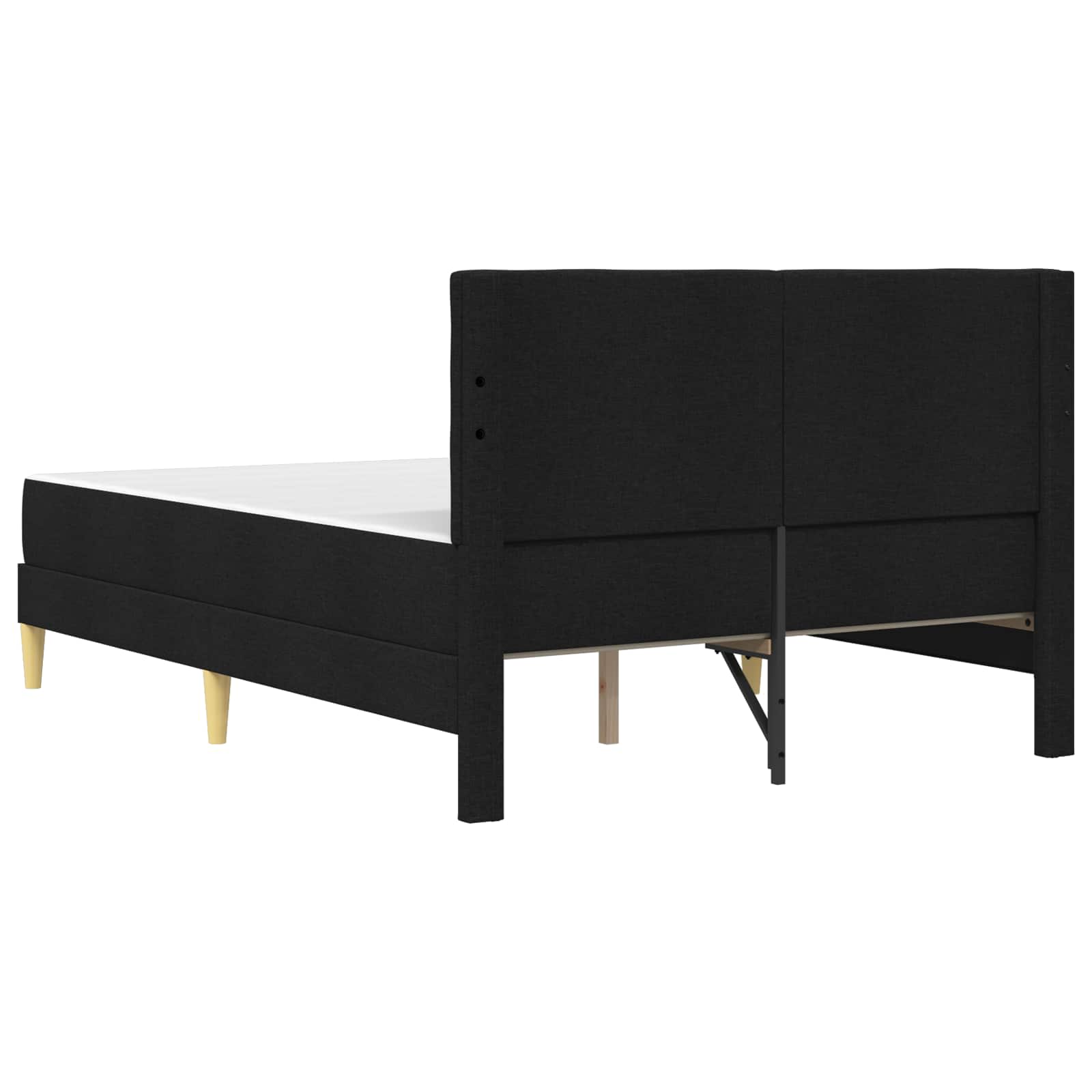Bettgestell mit Matratze Schwarz 140 x 190 cm Stoff