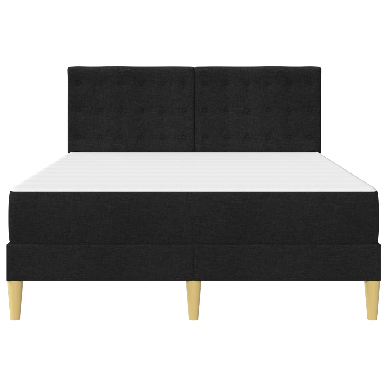 Bettgestell mit Matratze Schwarz 140 x 190 cm Stoff
