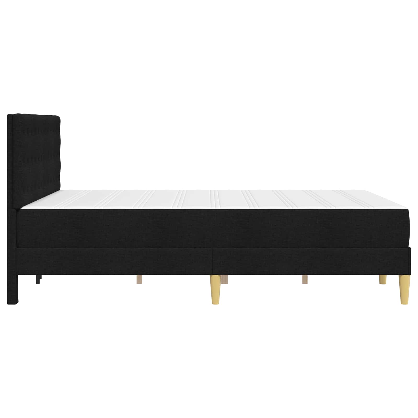 Bettgestell mit Matratze Schwarz 140 x 190 cm Stoff