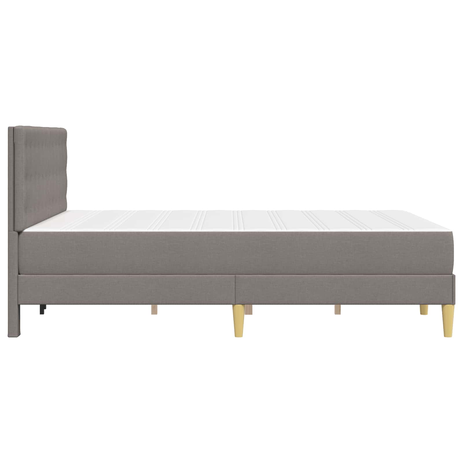 Bettgestell mit Matratze mit Kopfteil Taupe 140 x 190 cm Stoff