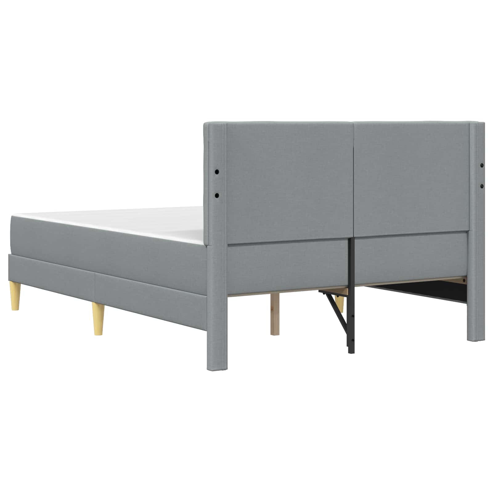 Bettgestell mit Matratze Hellgrau 140 x 200 cm Stoff