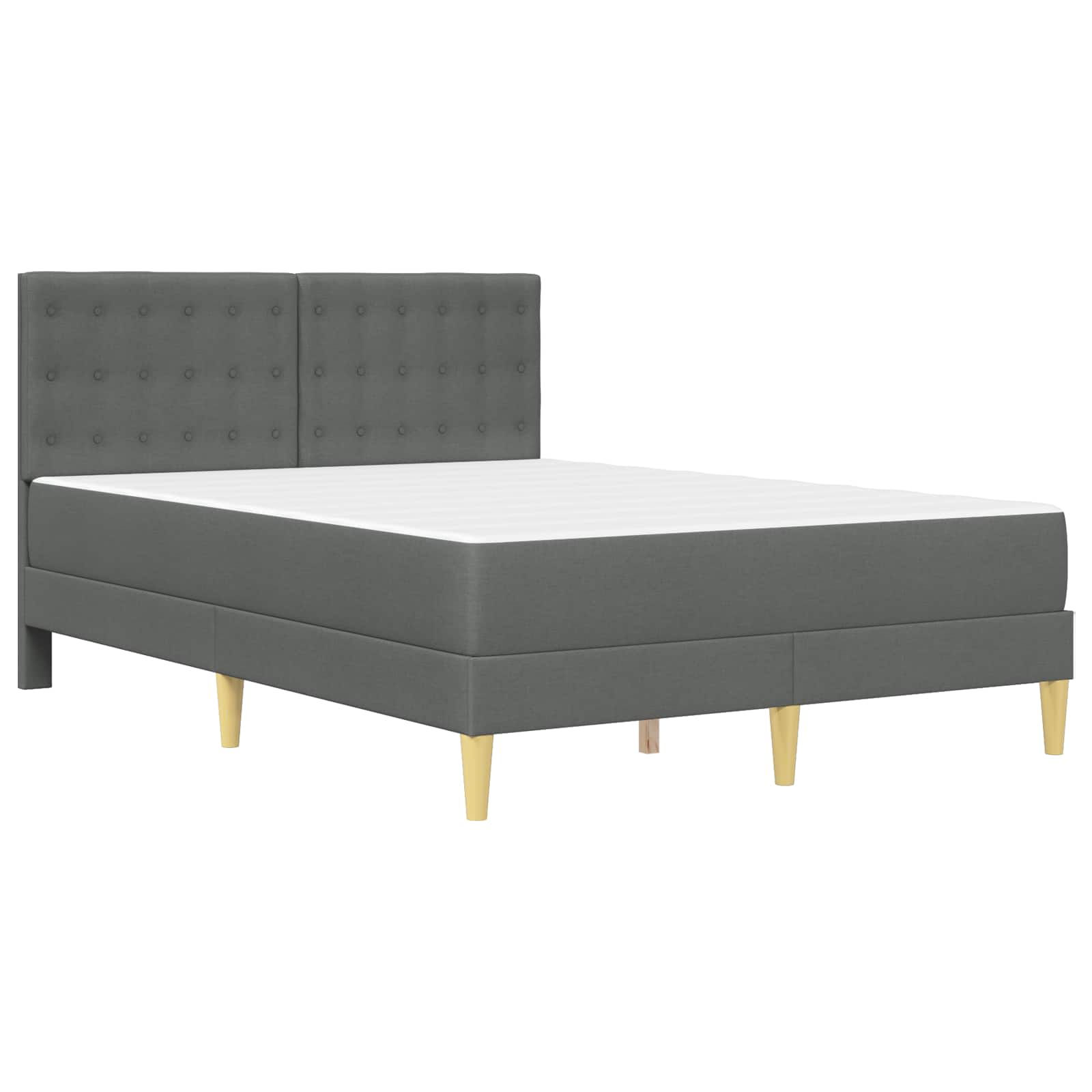 Bettgestell mit Matratze Dunkelgrau 160 x 200 cm Stoff